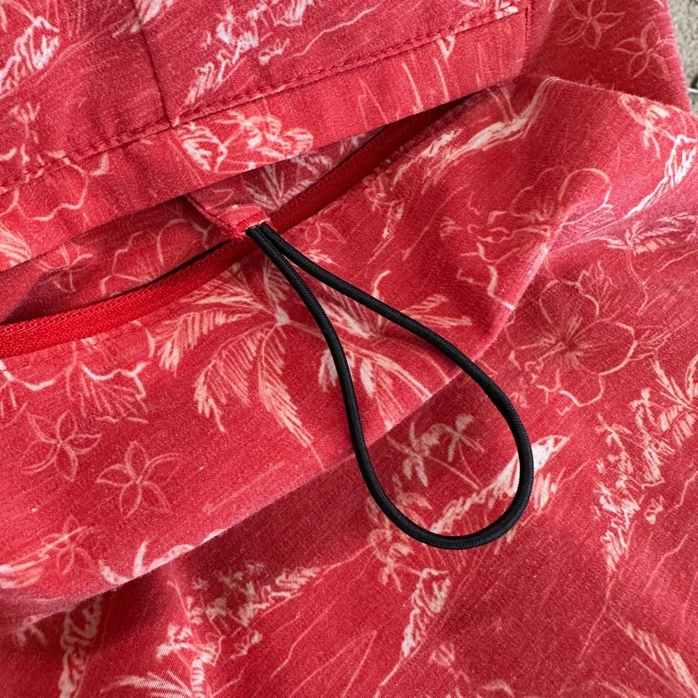 Fair Harbor Mens Red Tropical Palm Floral Board Shorts‎ Swim Trunks Size 36